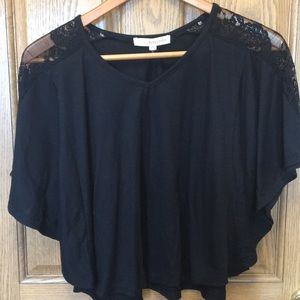 Rewind black lace t-shirt